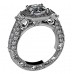 2.21 ct Ladies Princess Cut Diamond Engagement Ring In 14 Kt White Gold